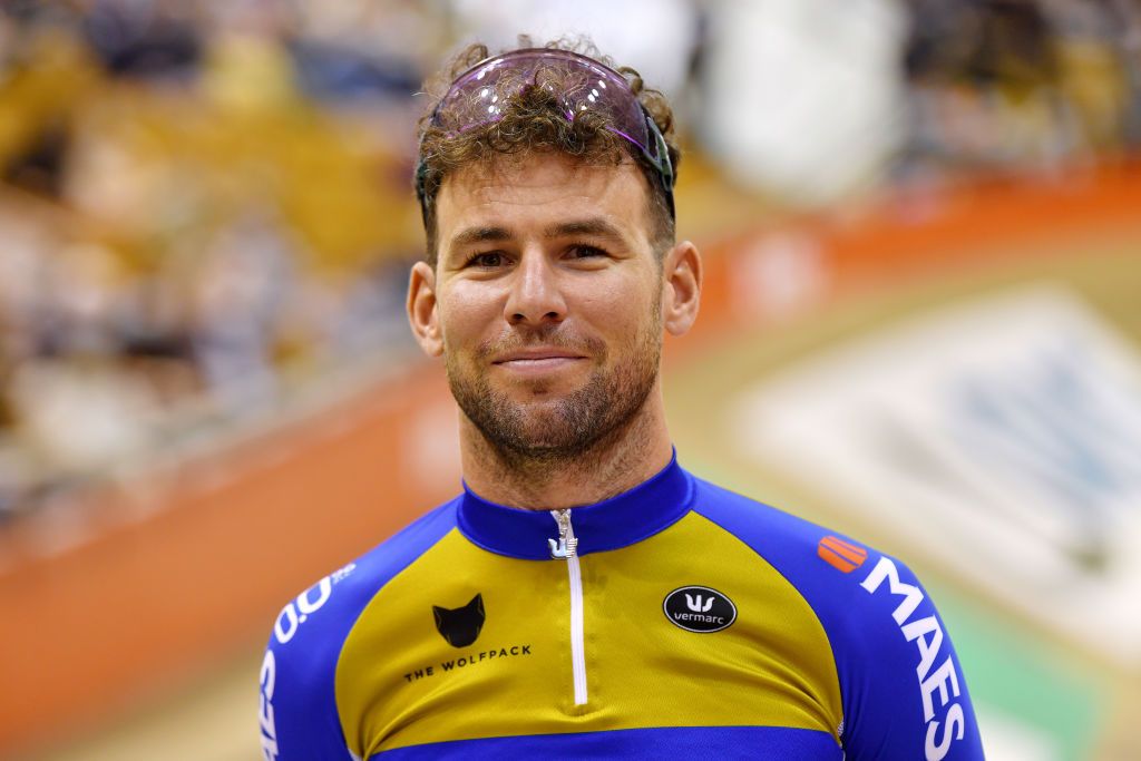 GHENT BELGIUM NOVEMBER 16 Mark Cavendish of United Kingdom and The Wolfpack Team prior to the Mens elite points race track cycling on day one of the 80th 6 Days Ghent 2021 at The Kuipke Velodrome zesdaagsegent ghent6day on November 16 2021 in Ghent Belgium Photo by Luc ClaessenGetty Images