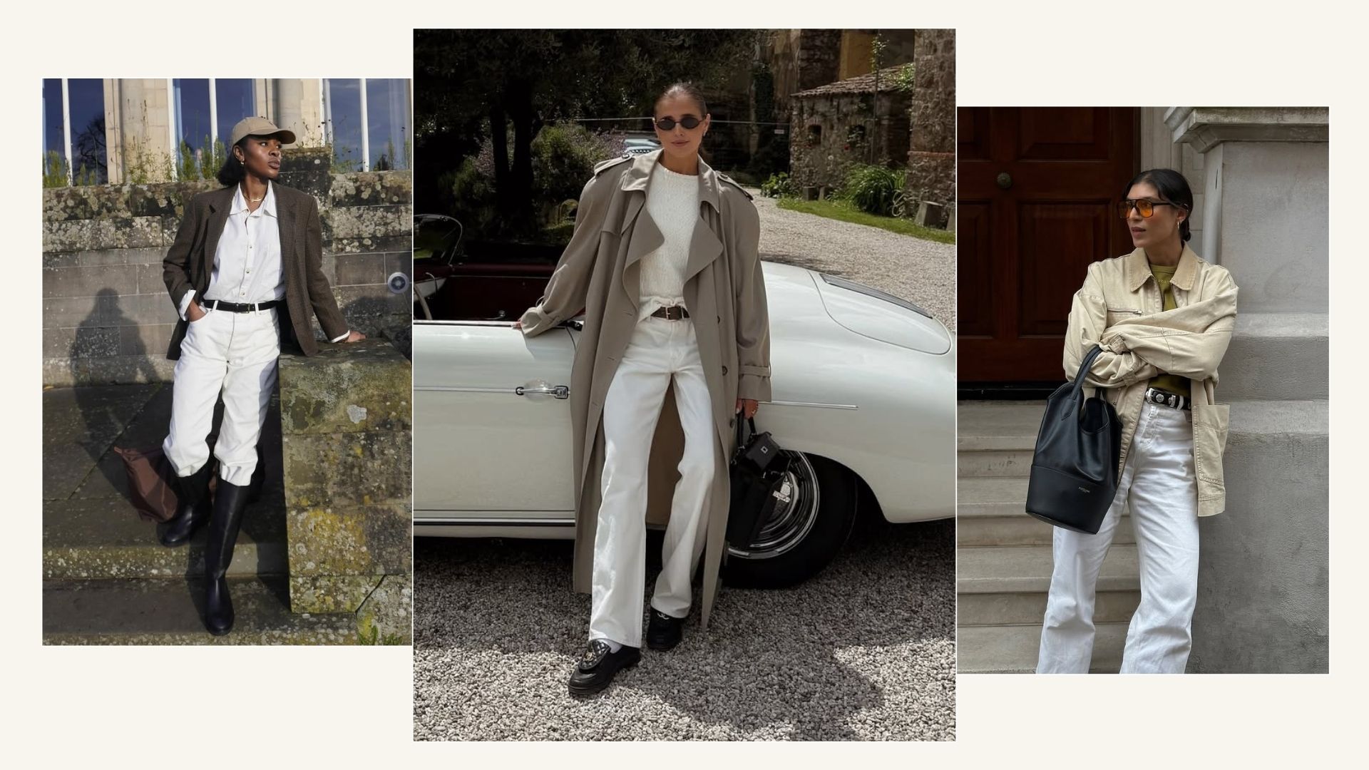Influencers wearing white jeans
