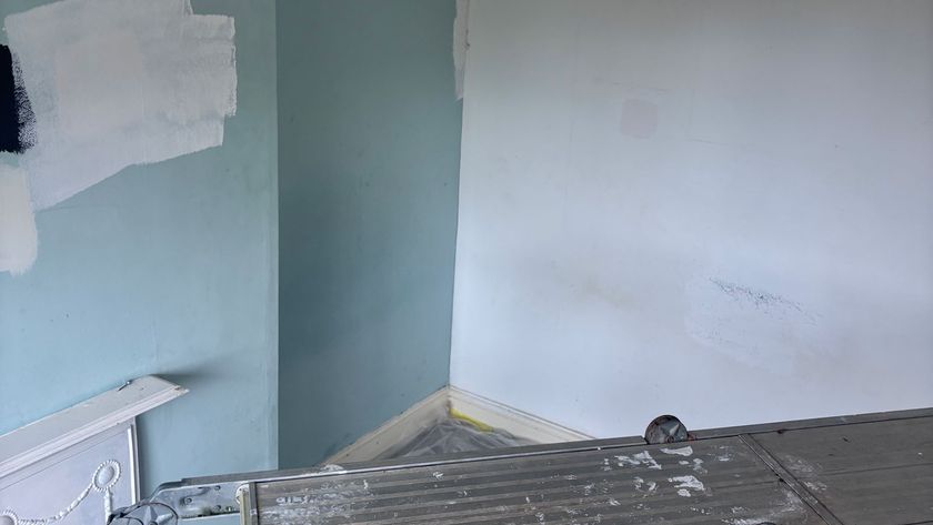 bedroom being decorated