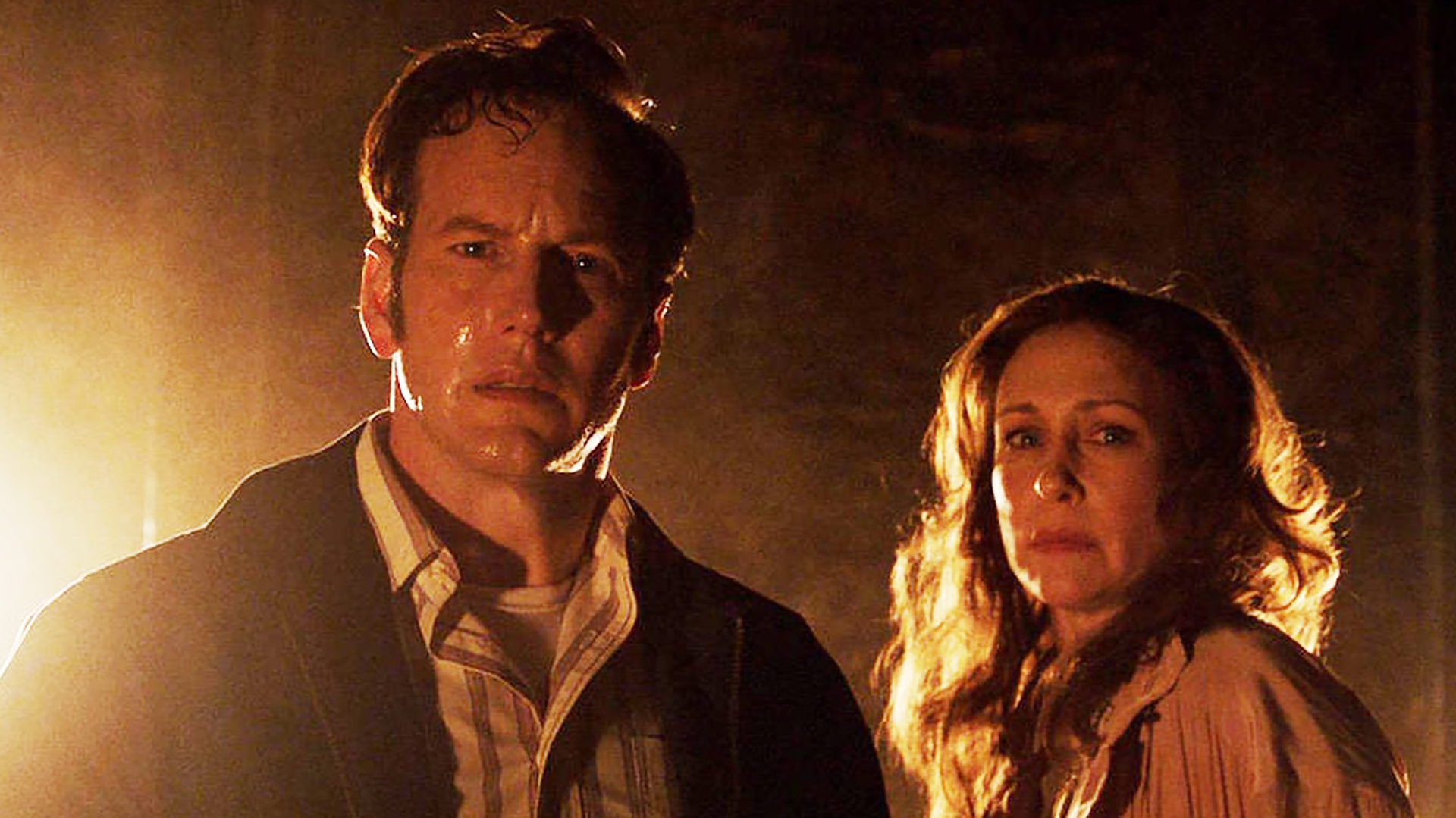 Ed and Lorraine Warren looking into the camera in The Conjuring: Last Rites