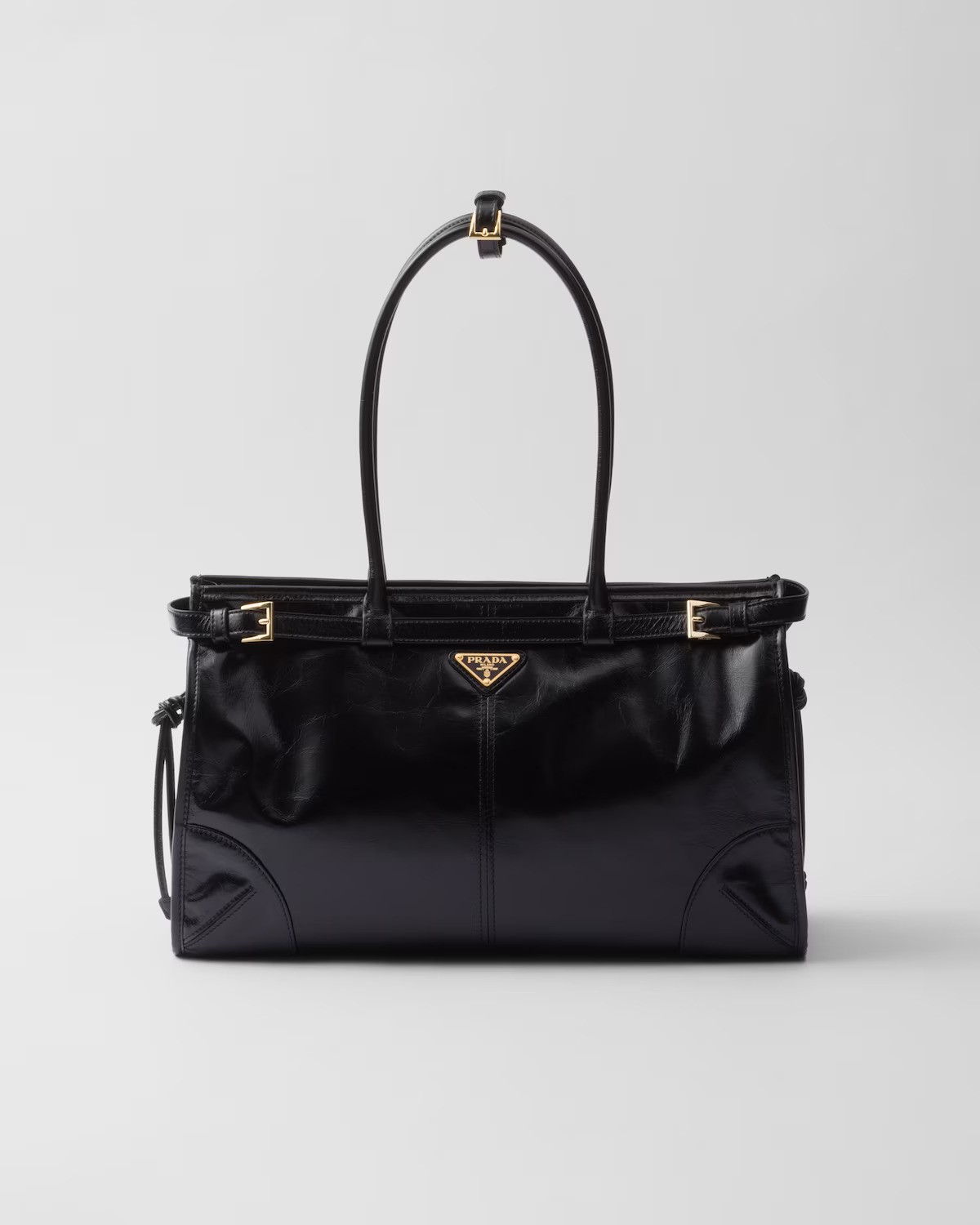 East-West Large Leather Handbag