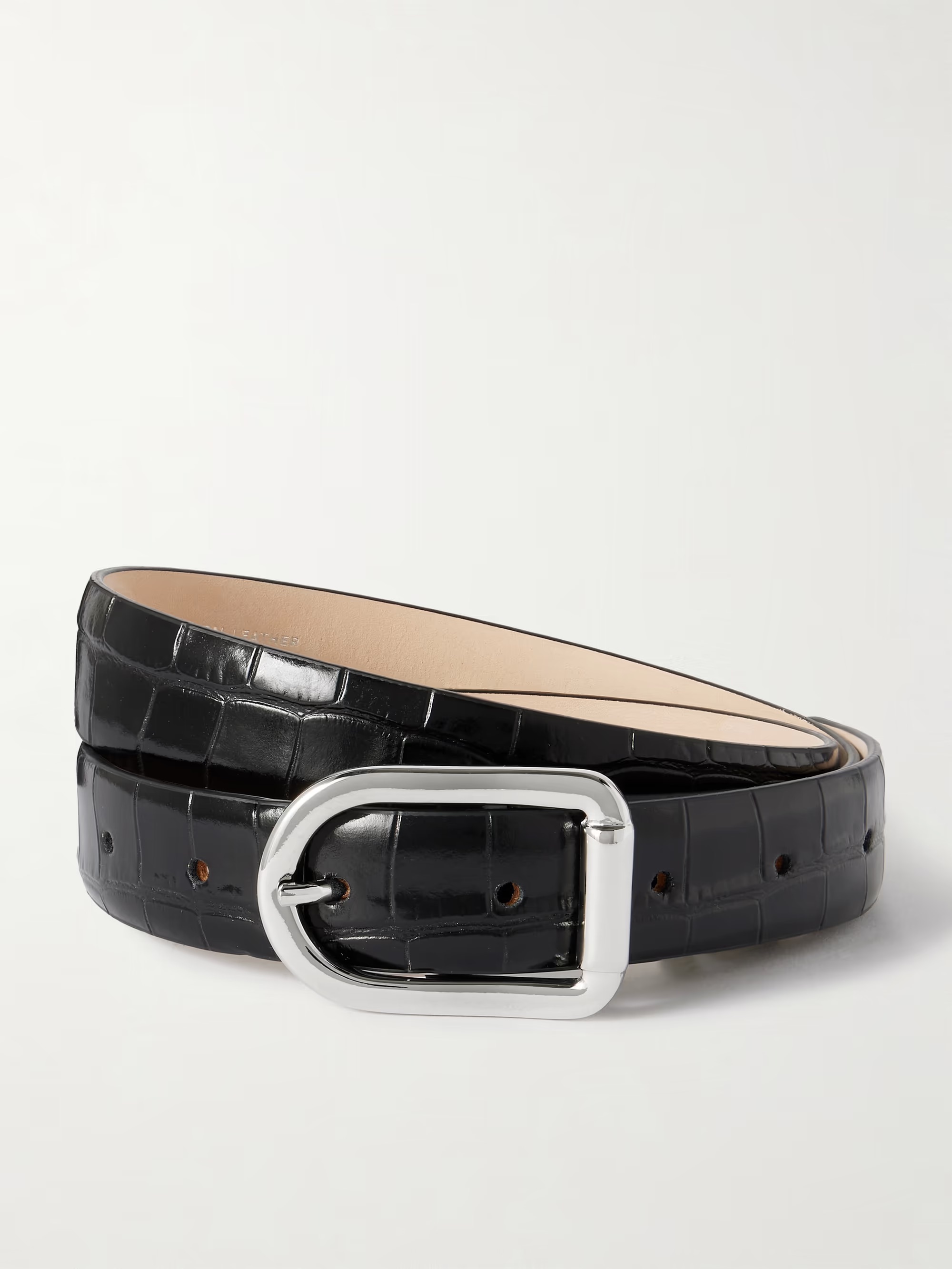 D&amp;eacute;hance, Mija Croc-Effect Leather Belt