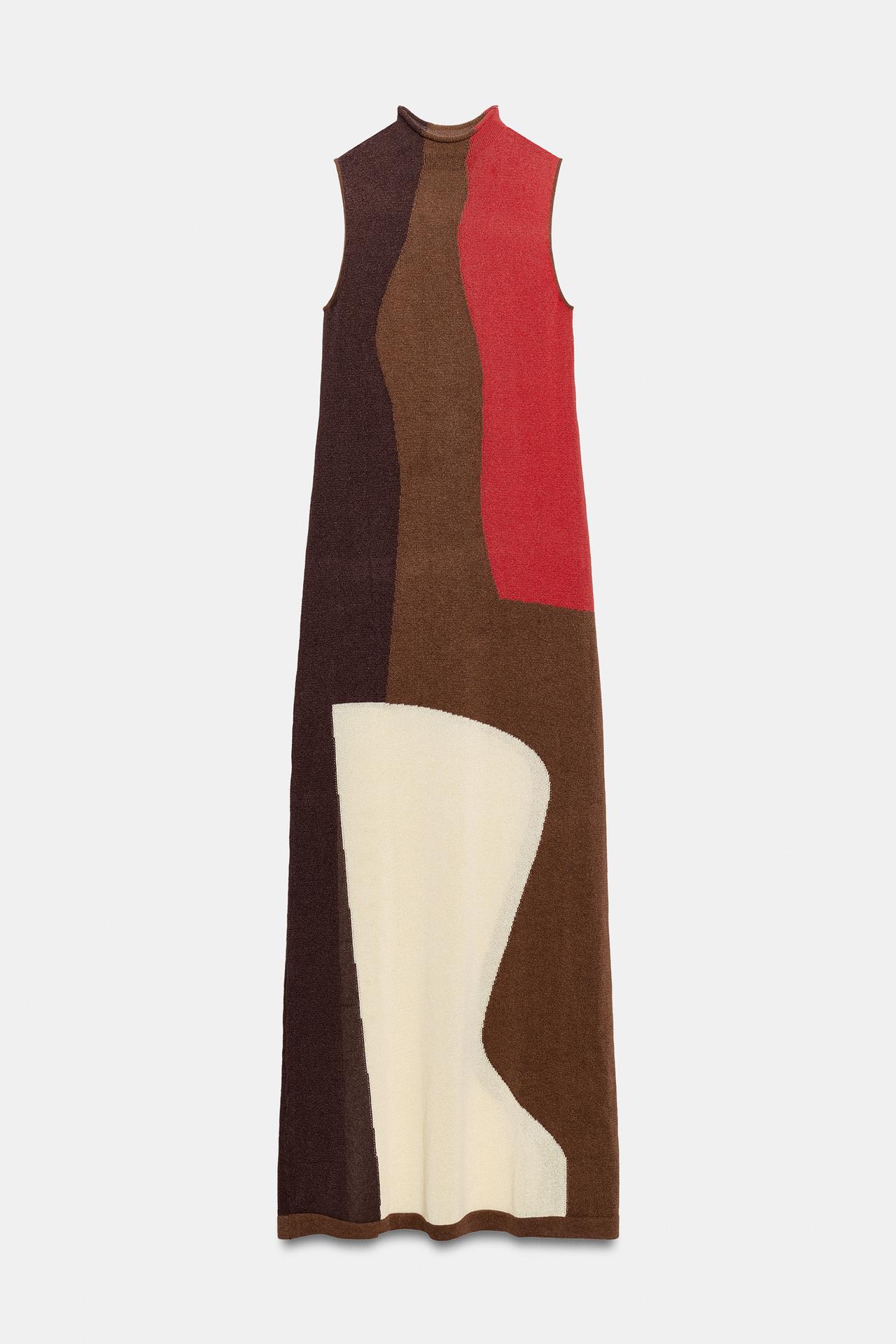 Zara, Color Block Knit Dress