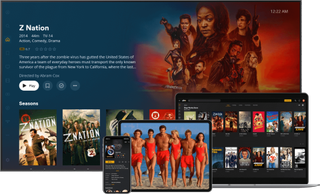The Plex app running on a TV, laptop, tablet, and phone.