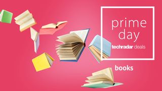 Books fly across the screen next to a banner saying Prime Day deals