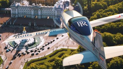 Rolls-Royce branded plane over Buckingham Palace