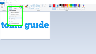 How to edit images in Microsoft Paint - a screenshot of the "Select" menu in Microsoft Paint