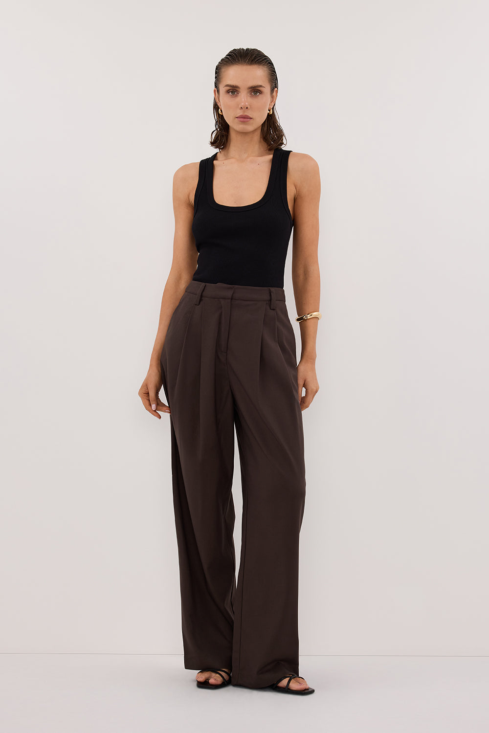 Eden Bitter Choc Tailored Pant - 2 / Bitter Chocolate