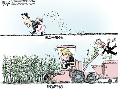 Political Cartoon U.S. Trump Cruz GOP 2016