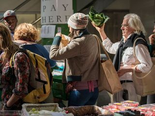 People at a food market