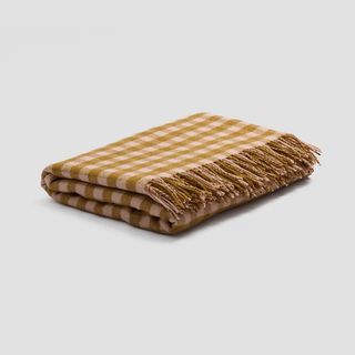 Ochre check rug