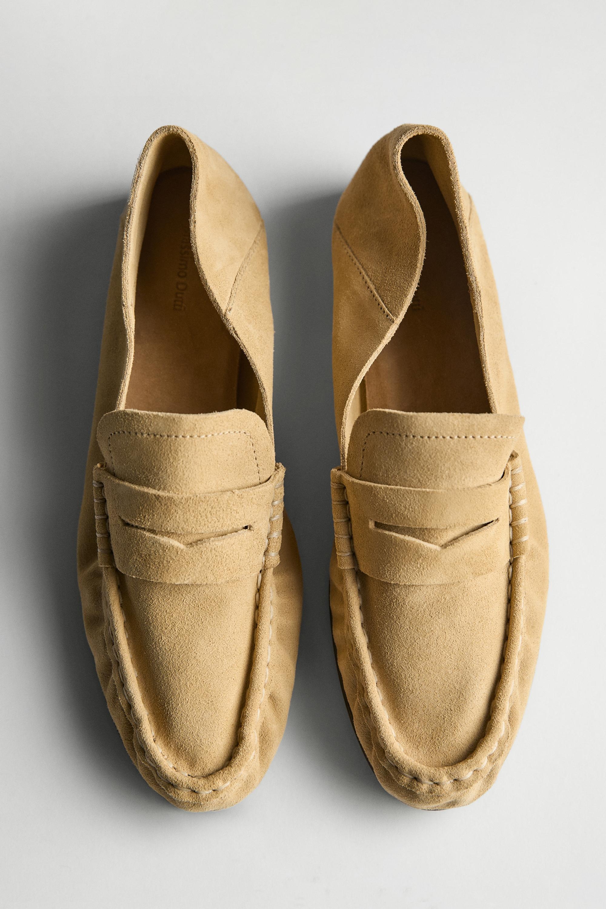 Massimo Dutti, Soft Split Leather Loafers
