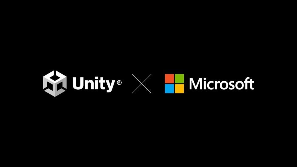 Microsoft and Unity logos side-by-side