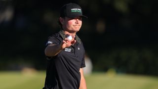 Luke Clanton acknowledges the fans at the RSM Classic