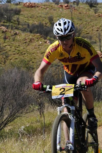 Adrian Jackson races during stage 5 of the Red Centre Enduro
