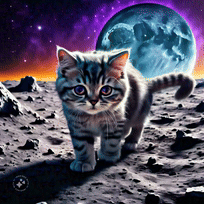 Cat ont he moon