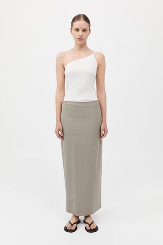 Rok Maxi Raw Edge-Säule - Abu-abu Lumut