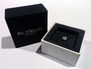 A look at Elysium Space's ashes-containing capsule.