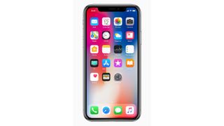 A black iPhone X T3 s best smartphone showing the homescreen and very small bezels