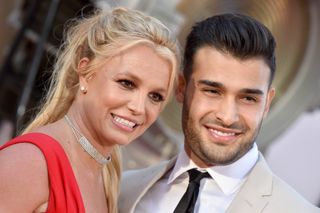 Britney Spears and Sam Asghari attend Sony Pictures' "Once Upon a Time ... in Hollywood" Los Angeles Premiere