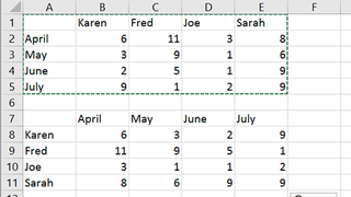 How to transpose columns and rows using paste special in Excel