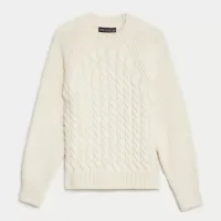 2. M&amp;S Collection Cable Knit Crew Neck Jumper