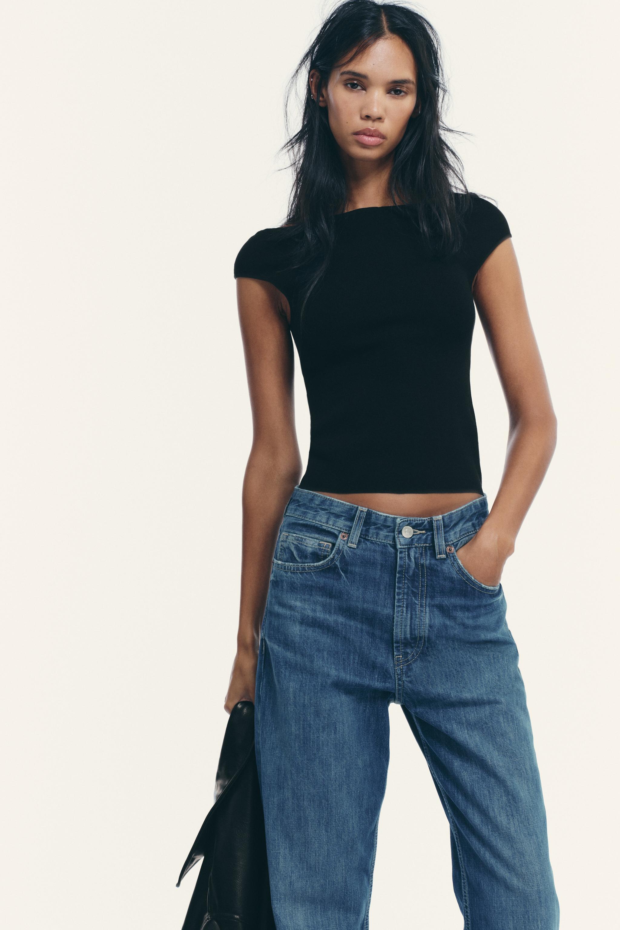 Plain Knit Boat Neck Top
