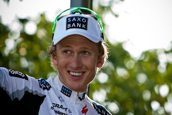 Gustav Larsson (Saxo Bank) was all smiles about his second place finish.