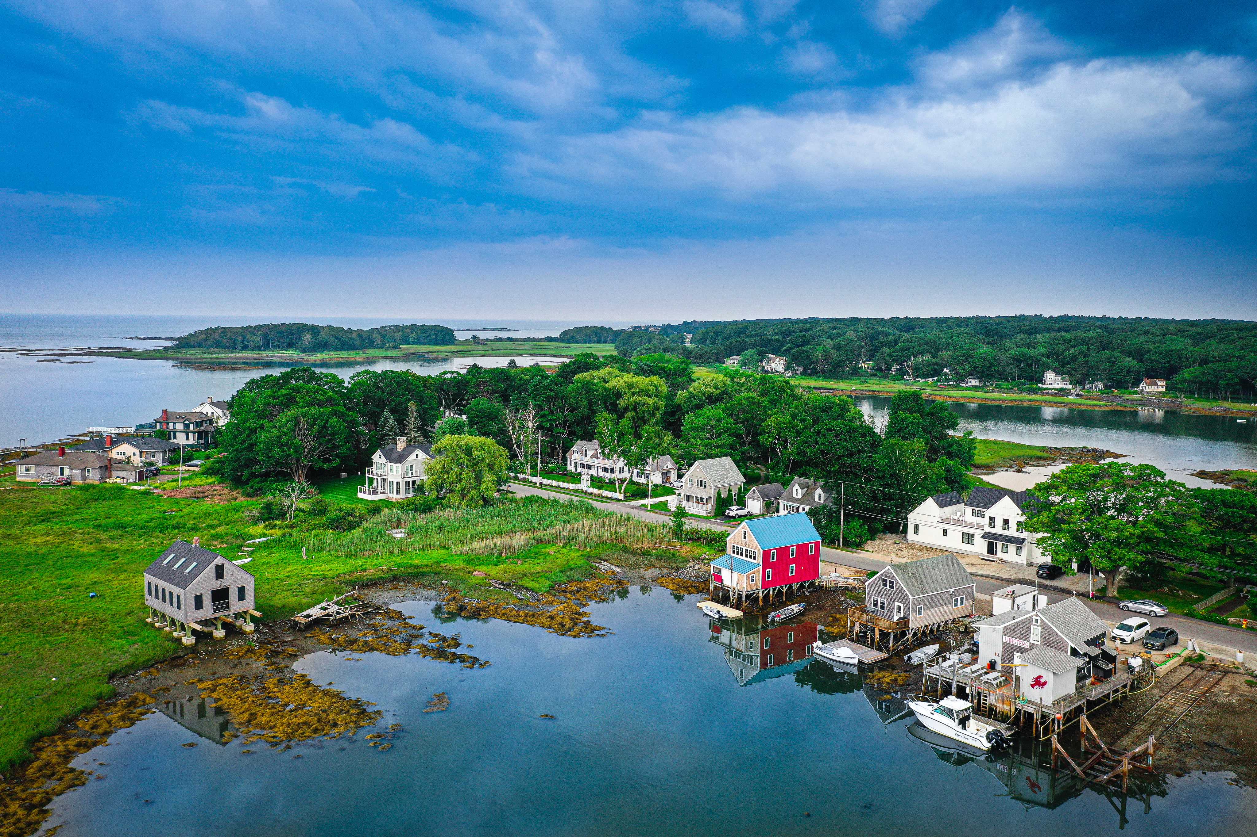 An aerial view of Kennebunkport, Maine