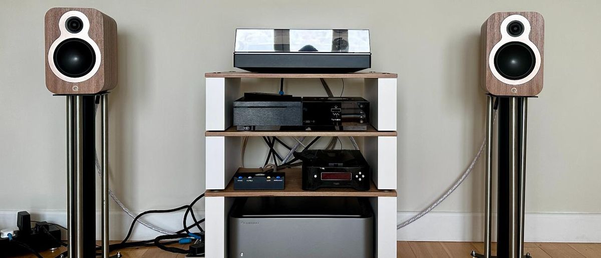 Q Acoustics 3020c speakers in a home hi-fi setup