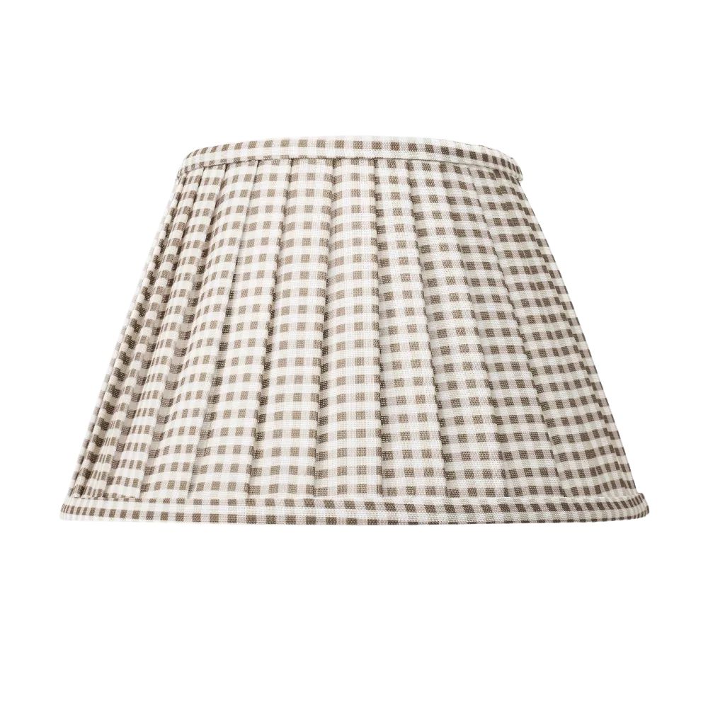 Gingham Pleated Lamp Shade Brown