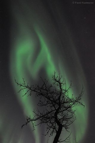 Aurora over Norilsk, Russia, January 22, 2012