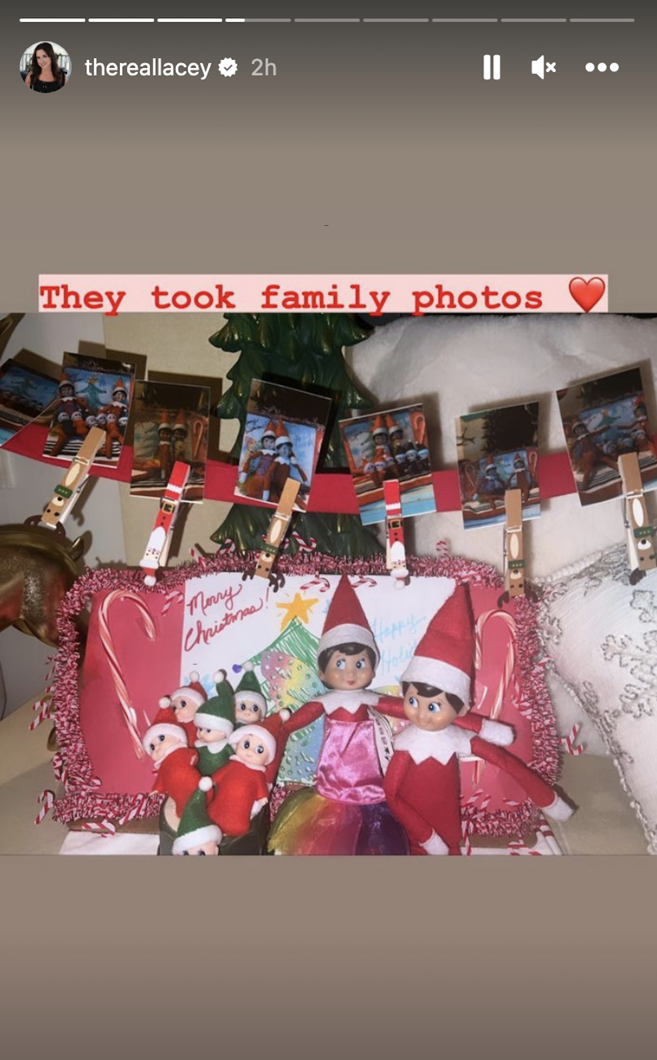 Lacey Chabert dwarf on the shelf on Instagram