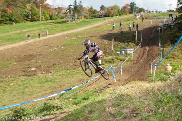 Even after a crash in his race run, Aaron Gwinn was fast enough to finish in second.