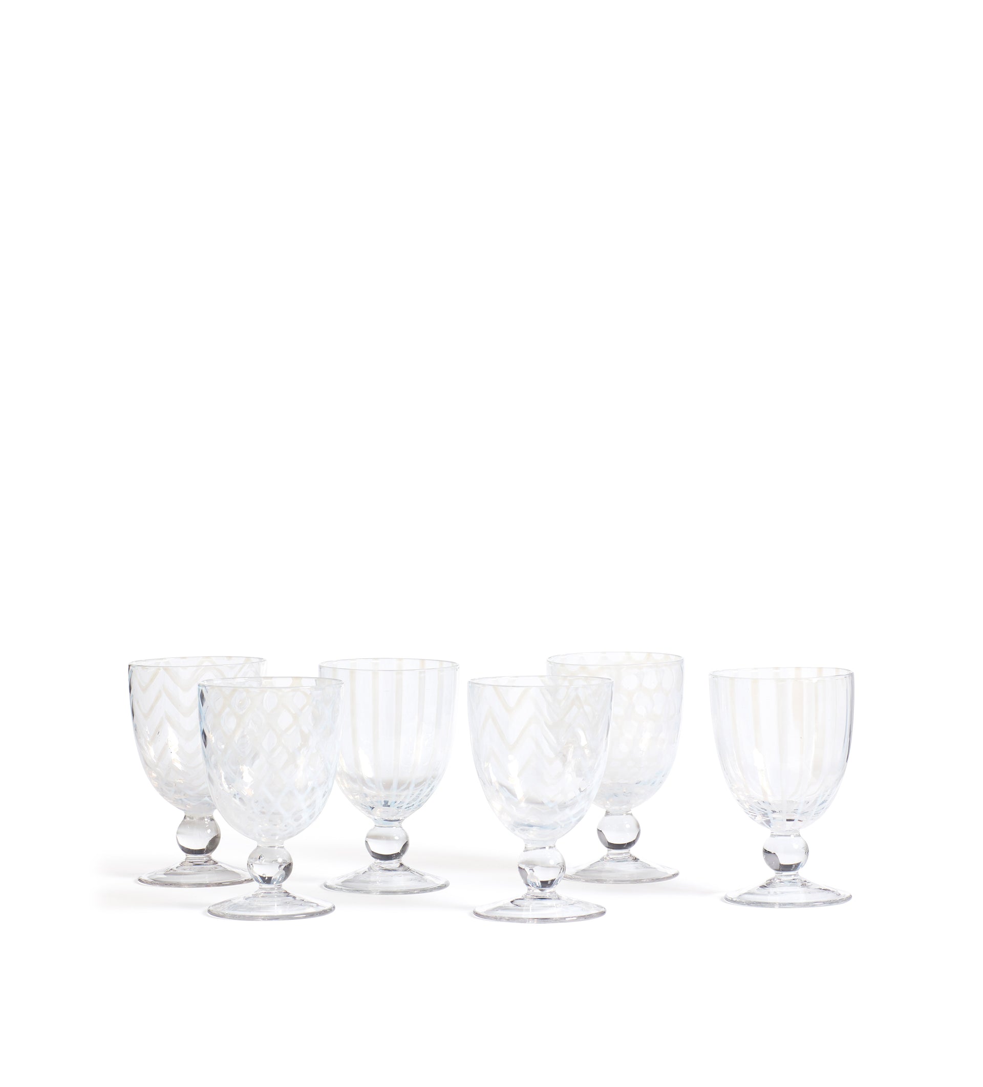 Pulcinella Large Wine Glasses - Set of Six - White