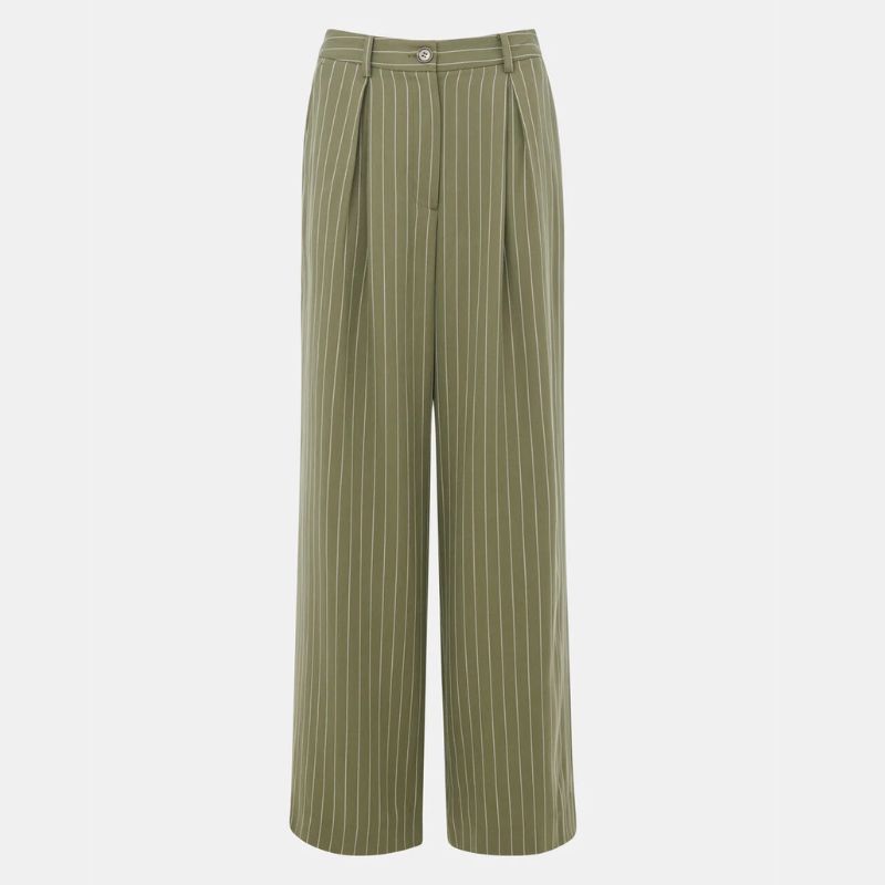 green pinstripe suit trousers from Whistles