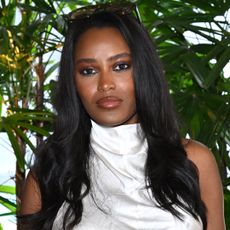 Ciara Miller styled a pantless halter-neck look over micro-mini shorts at a DSW collaboration event