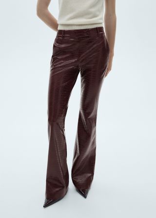 Snake-Effect Flared Pants - Women 