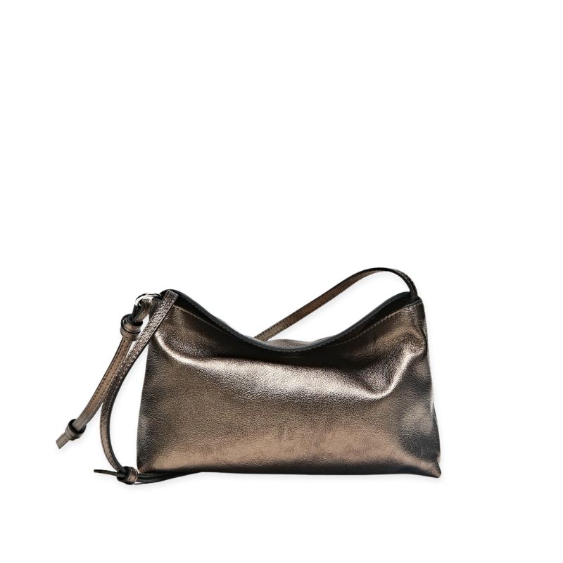 A silver small crossbody bag by Massimo Dutti