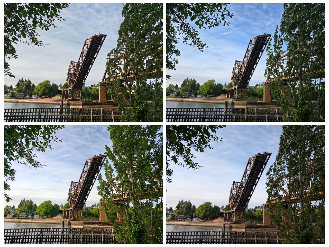 A raised metallic bridge