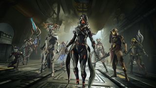 Warframe characters assemble for battle