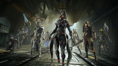 Warframe characters assemble for battle
