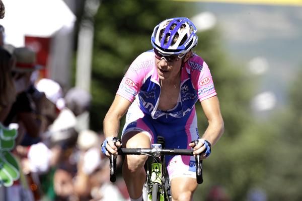 Damiano Cunego (Lampre) tried to escape, but the final climb bit too hard.