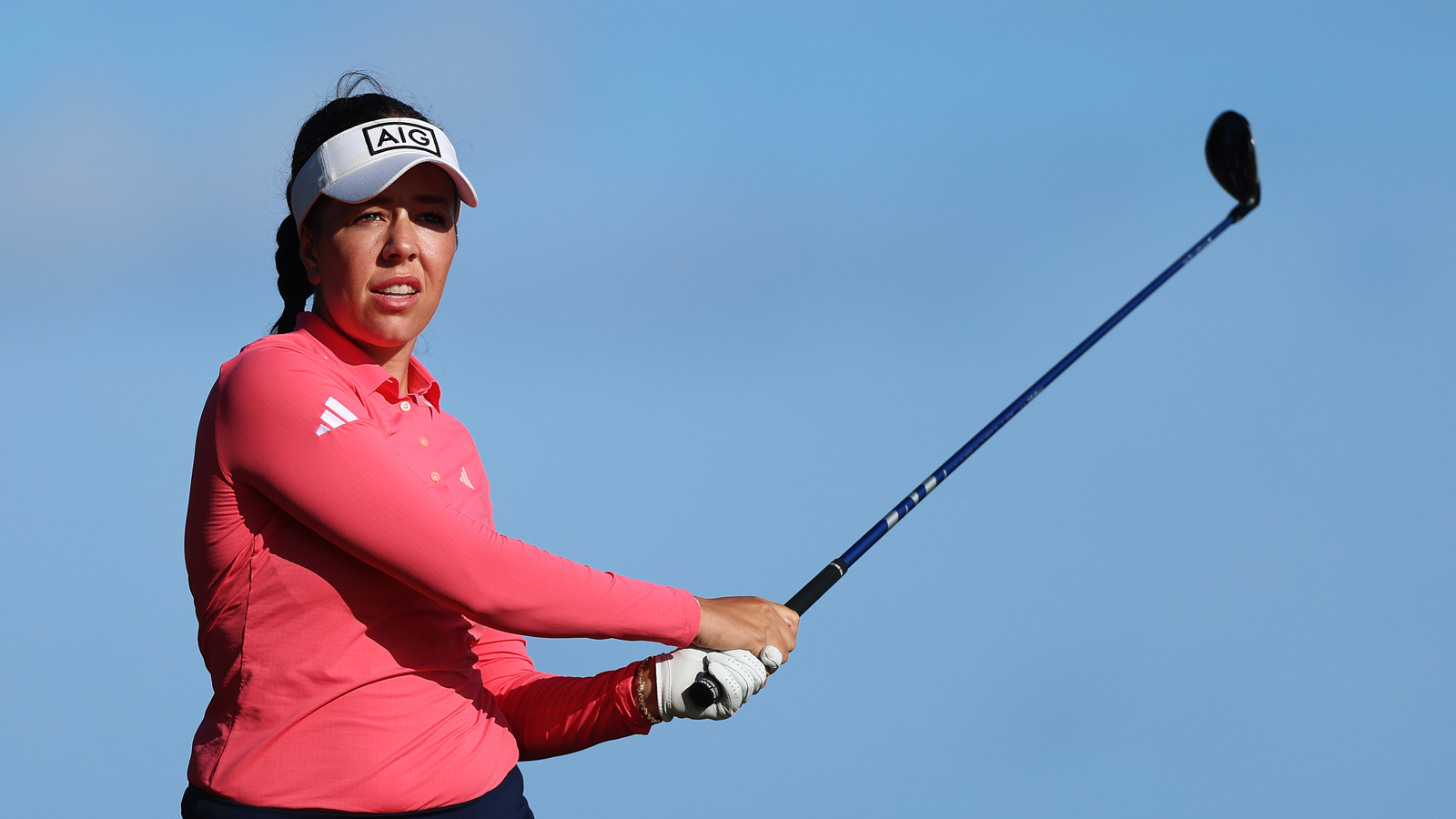 Georgia Hall hits a driver off the tee