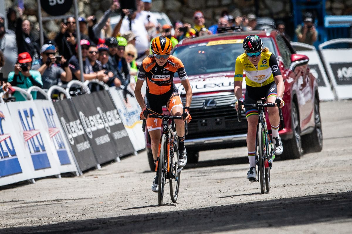 Katie Hall (Boels Dolmans) wins ahead of teammate and race leader Anna van der Breggen
