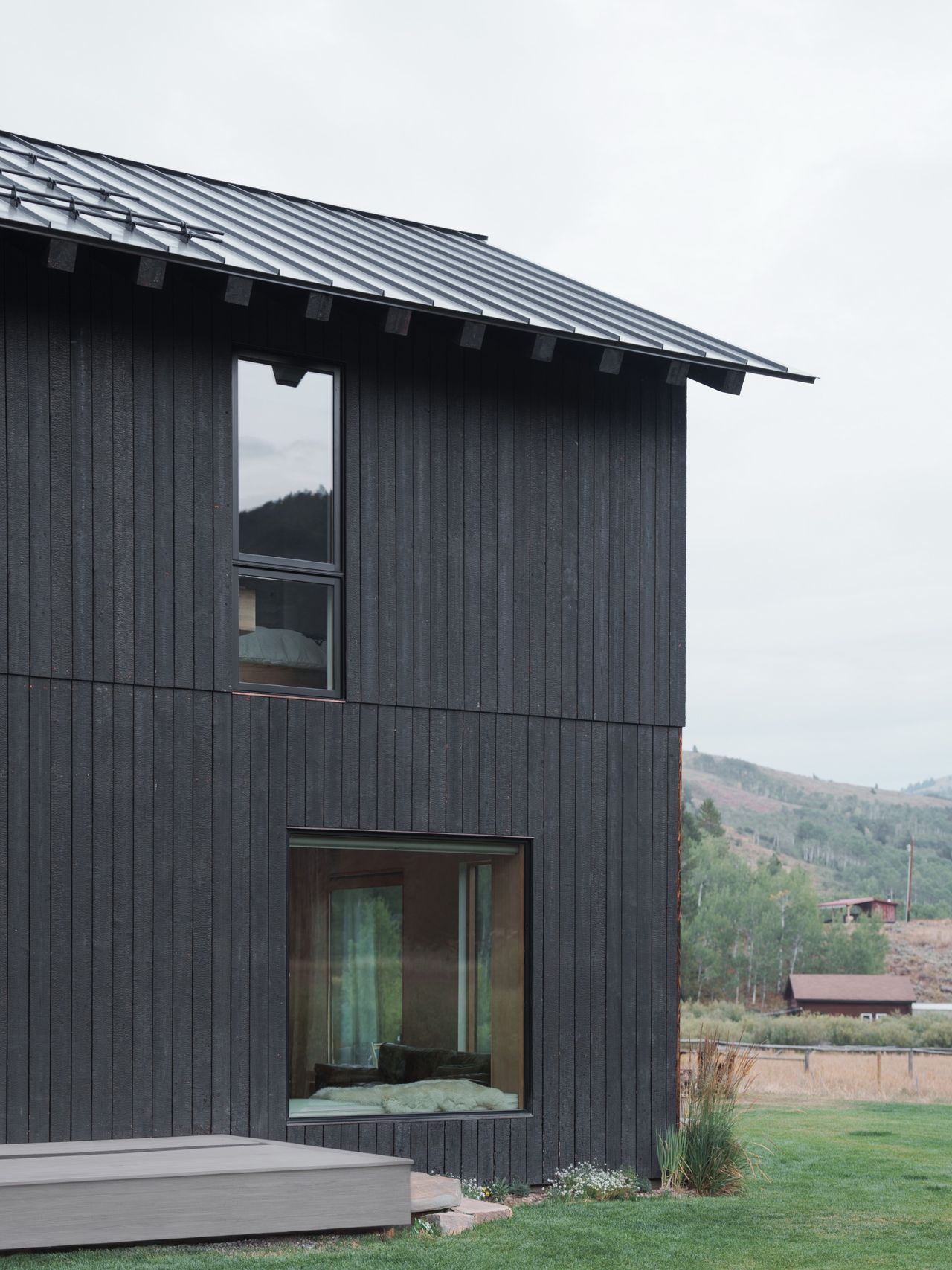 Details of the charred cedar facade