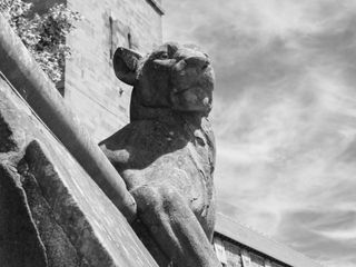 An image of a lion statue, taken on a Fujifilm X-E4