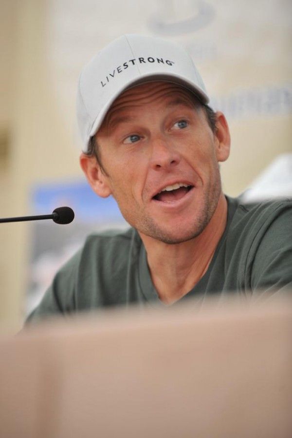 Lance Armstrong wears the Livestrong brand