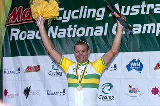 Jonathan Cantwell in his Australian national criterium champion's jersey