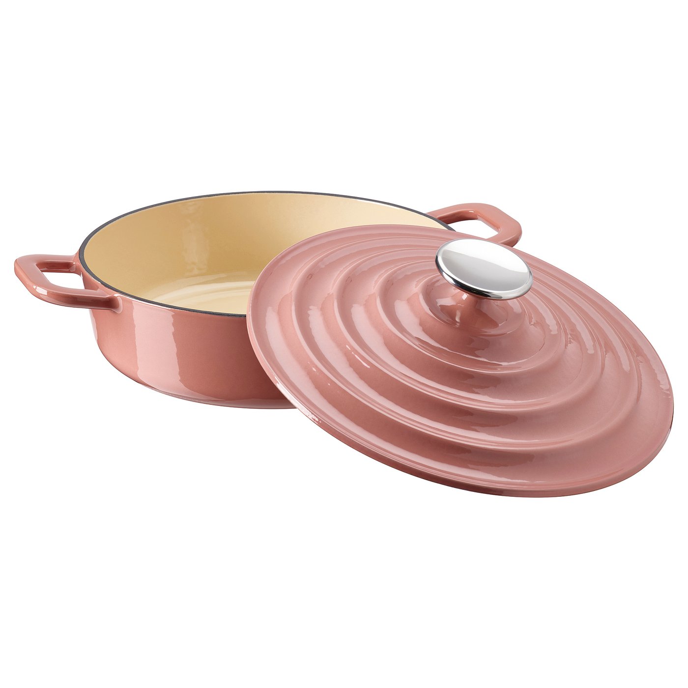 Vardagen Pot With Lid - Enamelled Cast Iron Light Pink 2.6 Qt